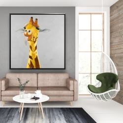 Framed 48 x 48 - Funny giraffe face