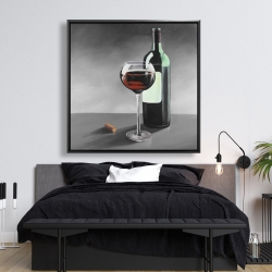 Framed 48 x 48 - Bottle of burgundy