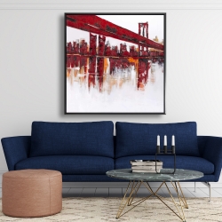 Framed 48 x 48 - Red bridge