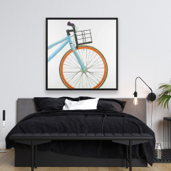 Framed 48 x 48 - Orange and blue bike