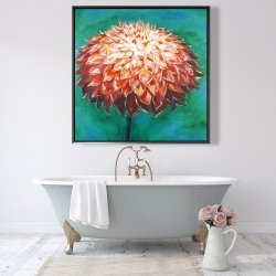 Framed 48 x 48 - Abstract dahlia flower