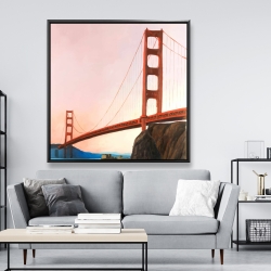 Encadré 48 x 48 - Coucher de soleil sur le golden gate bridge