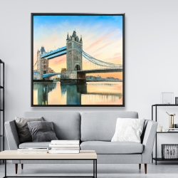 Encadré 48 x 48 - Coucher de soleil sur le london bridge