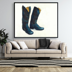 Framed 48 x 60 - Leather cowboy boots