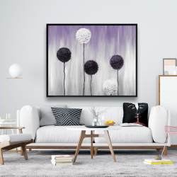 Encadré 48 x 60 - Fleur d'allium blanches et mauve