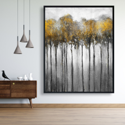 Framed 48 x 60 - Abstract yellow forest
