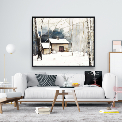 Framed 48 x 60 - Small winter barn