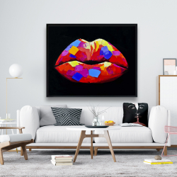 Framed 48 x 60 - Colorful lipstick