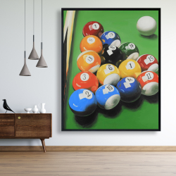 Framed 48 x 60 - Pool table with ball formation