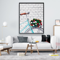 Encadré 48 x 60 - Bicyclette avec bouquet de tulipes