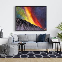 Framed 48 x 60 - Aurora borealis in the mountain