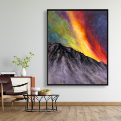 Framed 48 x 60 - Aurora borealis in the mountain