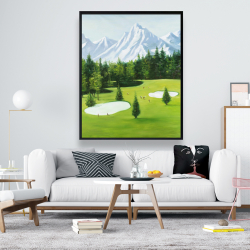 Encadré 48 x 60 - Terrain de golf avec vue sur les montagnes