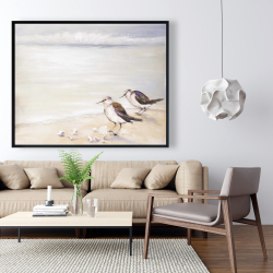 Framed 48 x 60 - Two sandpipers on the beach