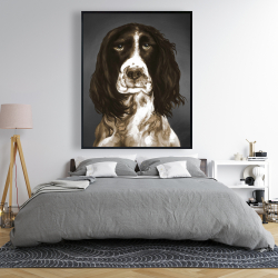 Framed 48 x 60 - Brown english springer spaniel