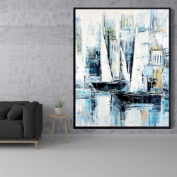 Framed 48 x 60 - Industrial style boats