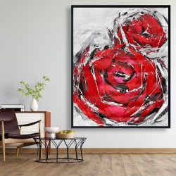 Framed 48 x 60 - Abstract red roses