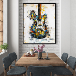 Encadré 48 x 60 - Guitare colorée abstraite