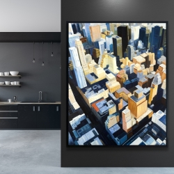 Framed 48 x 60 - Manhattan view of the empire state building