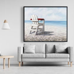 Encadré 48 x 60 - Chaise de plage blanche