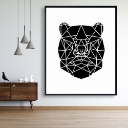 Framed 48 x 60 - Geometric bear head