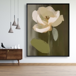 Encadré 48 x 60 - Fleur à pétales blancs