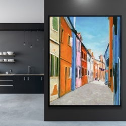 Encadré 48 x 60 - Maisons colorées en italie