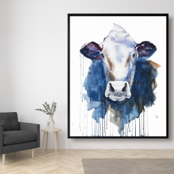 Framed 48 x 60 - Watercolor cow