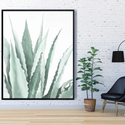 Framed 48 x 60 - Watercolor agave plant