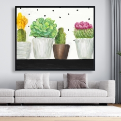 Encadré 48 x 60 - Mini cactus et succulents