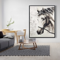 Encadré 48 x 60 - Alpha le cheval blanc