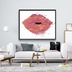 Encadré 48 x 60 - Rouge à lèvre rose aquarelle