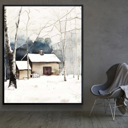 Framed 48 x 60 - Small winter barn