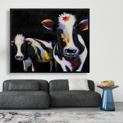 Framed 48 x 60 - Two funny cows