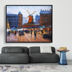 Encadré 48 x 60 - Scène de rue au moulin rouge, france