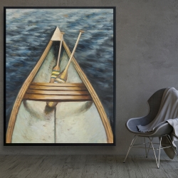 Framed 48 x 60 - Canoeing on the lake