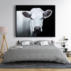 Framed 48 x 60 - White cow