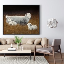 Framed 48 x 60 - Sheep and lambs