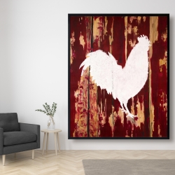 Framed 48 x 60 - Rooster silhouette