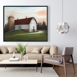 Framed 48 x 60 - White barn