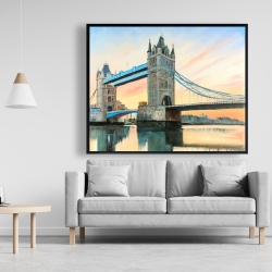 Encadré 48 x 60 - Coucher de soleil sur le london bridge