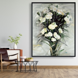 Encadré 48 x 60 - Bouquet blanc de lisianthus