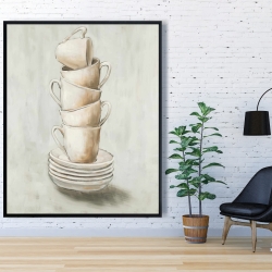 Framed 48 x 60 - Stacked cups
