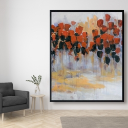 Encadré 48 x 60 - Champ de fleurs rouges