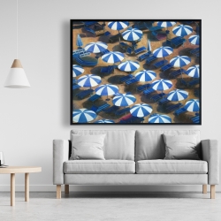 Framed 48 x 60 - Beach umbrellas