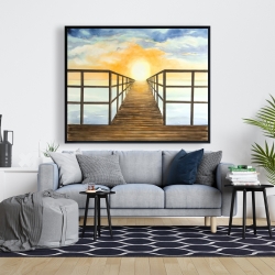 Framed 48 x 60 - Sunset in the sea