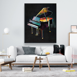 Encadré 48 x 60 - Piano réaliste coloré