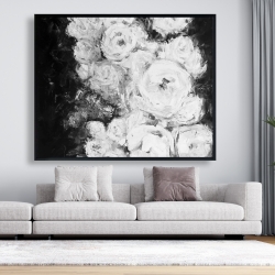 Encadré 48 x 60 - Jardin de roses monochrome