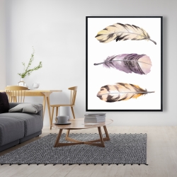 Framed 48 x 60 - Horizontal striped feather set