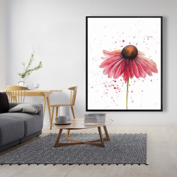 Framed 48 x 60 - Pink daisy